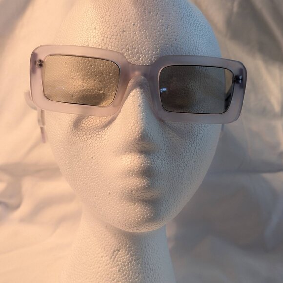 Chunky Sunglasses Matt Crystal Color, Grey Lenses - Picture 3 of 6